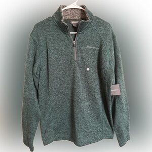 EDDIE BAUER Radiator Fleece Quarter‎ Zip Pullover Avocado Mens Size Medium